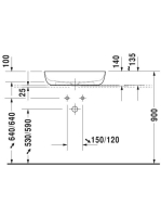Duravit Luv ráültethető mosdótál 60x40 cm, matt szürke/fehér, WonderGliss bevonattal 03796023001