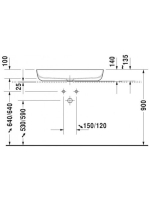 Duravit Luv Ráültethető mosdótál fehér 800 x 400 mm 379800000