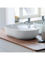 Duravit Luv ráültethető mosdó 60x40 cm, matt fehér/fehér, WonderGliss bevonattal 03806026001