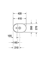 Duravit Luv Ráültethető mosdó 42x27 cm, matt fehér/fehér, WonderGliss bevonattal 03814226001