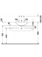 Duravit Starck 1 ráültethető mosdótál 530 mm rögzítővel, alpin fehér 0408530000