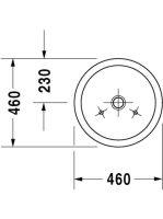 Duravit Starck 1 ráültethető mosdótál 460 mm rögzítővel, fehér alpin 0445460000