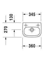 Duravit D-Code balos kézmosó 36x27 07053600092