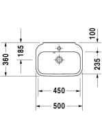 Duravit Happy D.2 kézmosó 50x36 cm, fehér 0709500000