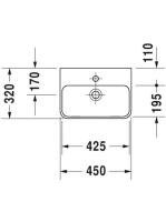 Duravit ME by Starck kézmosó 45x32 cm, fehér 0719450000