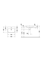 Duravit Happy D.2 ráültethető mosdó , csapfurat nélkül 60x46 2315600060