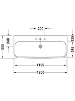 Duravit Happy D.2 WonderGliss mosdó 1200mm 23181200001