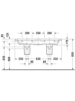 Duravit DuraStyle WonderGliss beépíthető duplamosdó 130x48 23381300001