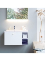 Duravit ME by Starck aszimmetrikus mosdó 83x39 cm csaplyukkal és túlfolyóval, fehér alpin 2345830000