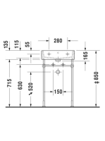 Duravit Vero Air Kerámia mosdó WonderGliss bevonattal 50x47 cm, bútorral aláépíthető, alpin fehér 23505000001