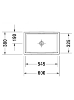 Duravit Vero Air csiszolt kerámia mosdó 60x38 cm, túlfolyó és csaplyuk nélkül, alpin fehér 2351600000