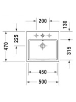 Duravit Vero Air csiszolt kerámia mosdó 50x47 cm, alpin fehér 2352500000
