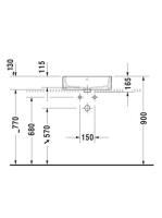 Duravit Vero Air csiszolt kerámia mosdó 50x47 cm, csapfurat és túlfolyó nélkül, alpin fehér 2352500070