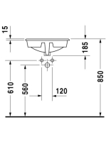 Duravit Manua felülről beépíthető kerámia mosdó 48x48 cm fehér 5220480000