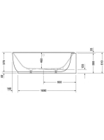 Duravit Luv jobbos DuraSolid A kád 185x95 cm, fehér alpin 700432000000000