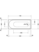 Duravit D-Neo 170x70 fehér akril kád 700478000000000