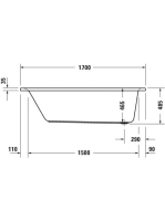 Duravit D-Neo 170x70 fehér akril kád 700478000000000