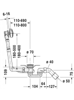 Duravit speciális kád le és túlfolyó 1100 mm 790227