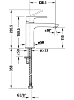 Duravit B 1 egykaros mosdócsaptelep M-es méret, leeresztő nélkül B11020002010