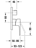 Duravit B 1 falsík alatti csaptelep 2 fogyasztóhoz, fényes króm B15210012010