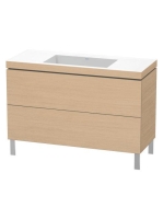 Duravit L-Cube c-bonded alsószekrény Vero Air kerámia mosdóval 120x48 cm, természetes tölgy LC6939N3030