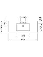 Duravit L-Cube c-bonded alsószekrény Vero Air kerámia mosdóval 120x48 cm, lakkozott fehér LC6939N8585