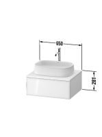 Duravit Zencha alsószekrény 65x55 cm 1 fiókkal, dió fiókrendezővel, fekete tölgy/matt fehér ZE4810016840E00