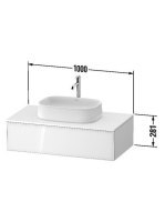 Duravit Zencha fiókos alsószekrény 100, tölgy fiókrendezővel, fekete tölgy/matt grafit ZE4811016800I00