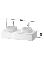 Duravit Zencha fiókos alsószekrény 130,fiókrendező nélkül, natúr tölgy/matt fehér ZE4813B30840000