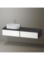 Duravit Zencha balos alsószekrény 160, tölgy fiókrendezők, fehér üveg/matt grafit ZE4814L64800L00