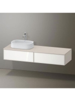 Duravit Zencha balos alsószekrény 160, tölgy fiókrendezők, fehér üveg/matt taupe ZE4814L64830L00