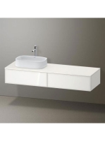 Duravit Zencha balos alsószekrény 160, dió fiókrendezővel, fehér üveg/matt fehér ZE4814L64840F00