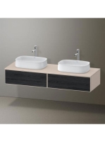 Duravit Zencha fiókos alsószekrény 160, dió fiókrendezővel, fekete tölgy/matt taupe ZE4815B16830G00