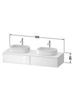 Duravit Zencha fiókos alsószekrény 160, dió fiókrendezővel, fekete tölgy/matt taupe ZE4815B16830G00