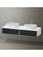 Duravit Zencha fiókos alsószekrény 160, dió fiókrendezővel, fekete tölgy/matt fehér ZE4815B16840G00