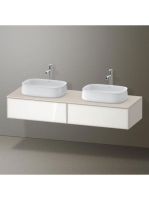 Duravit Zencha fiókos alsószekrény 160, dió fiókrendezővel, fehér üveg/matt taupe ZE4815B64830G00