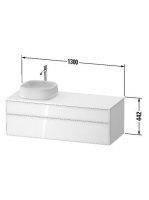 Duravit Zencha balos alsószekrény 130, tölgy fiókrendezővel, strukturált fekete/matt taupe ZE4822L63830I00