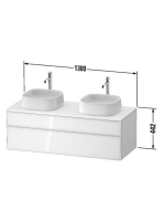 Duravit Zencha alsószekrény 130, fiókrendező nélkül, strukturált fekete/matt grafit ZE4823B63800000