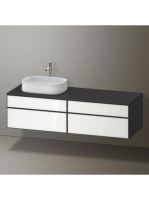Duravit Zencha balos alsószekrény 160, fiókrendező nélkül, fehér üveg/matt grafit ZE4824L64800000