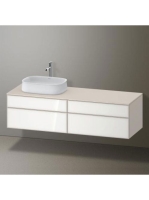 Duravit Zencha balos alsószekrény 160, fiókrendező nélkül, fehér üveg/matt taupe ZE4824L64830000