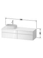 Duravit Zencha balos alsószekrény 160, tölgy fiókrendezők, fehér üveg/matt taupe ZE4824L64830L00