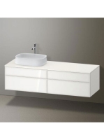 Duravit Zencha balos alsószekrény 160, dió fiókrendezők, fehér üveg/matt fehér ZE4824L64840H00