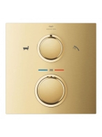 Grohe Allure termosztátos zuhanycsaptelep 2 fogyasztóhoz, zuhanyváltóval, szálcsiszolt világos arany 19446GN2