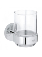 Grohe Essentials Kristálypohár, fém fali tartókonzollal, króm 40447001