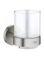 Grohe Essentials Kristálypohár, fém fali tartókonzollal, rozsdmentes acél hatású 40447DC1
