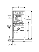 Geberit Duofix szerelőelem 112–130 cm, Geberit ONE fali mosdócsaptelephez, vezérlővel 111.069.00.1