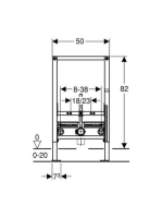 Geberit alacsony 82cm Duofix szerelőelem fali bidé részére 111515001 (111.515.00.1)