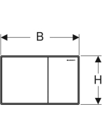 Geberit Sigma60 működtetőlap, 2 mennyiséges öblítéshez, falsíkba ágyazott, fekete/tükrös 115.640.SJ.1