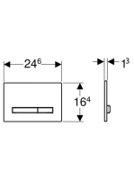 Geberit Sigma50 működtetőlap 2 mennyiséges öblítéshez, króm/fekete 115.788.DW.2