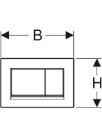 Geberit Sigma30 működtetőlap, 2 mennyiséges öblítéshez, matt fehér/fényes króm 115.883.JT.1